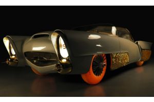 Už v 50. rokoch minulého storočia vznikla táto predstava autonómneho vozidla zvaná Golden Sahara II a obutá na funkčne podsvietené kolesá Goodyear.